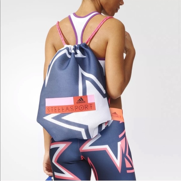 Adidas Blue and Pink Drawstring Bag